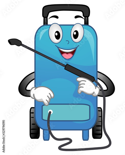 Mascot Power Wash Illustration