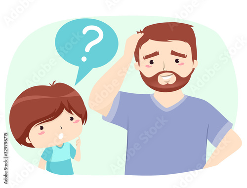Kid Boy Dad Man Verb Ask Il...