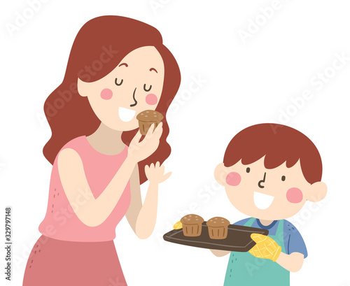 Kid Boy Mom Taste Baked Cup...