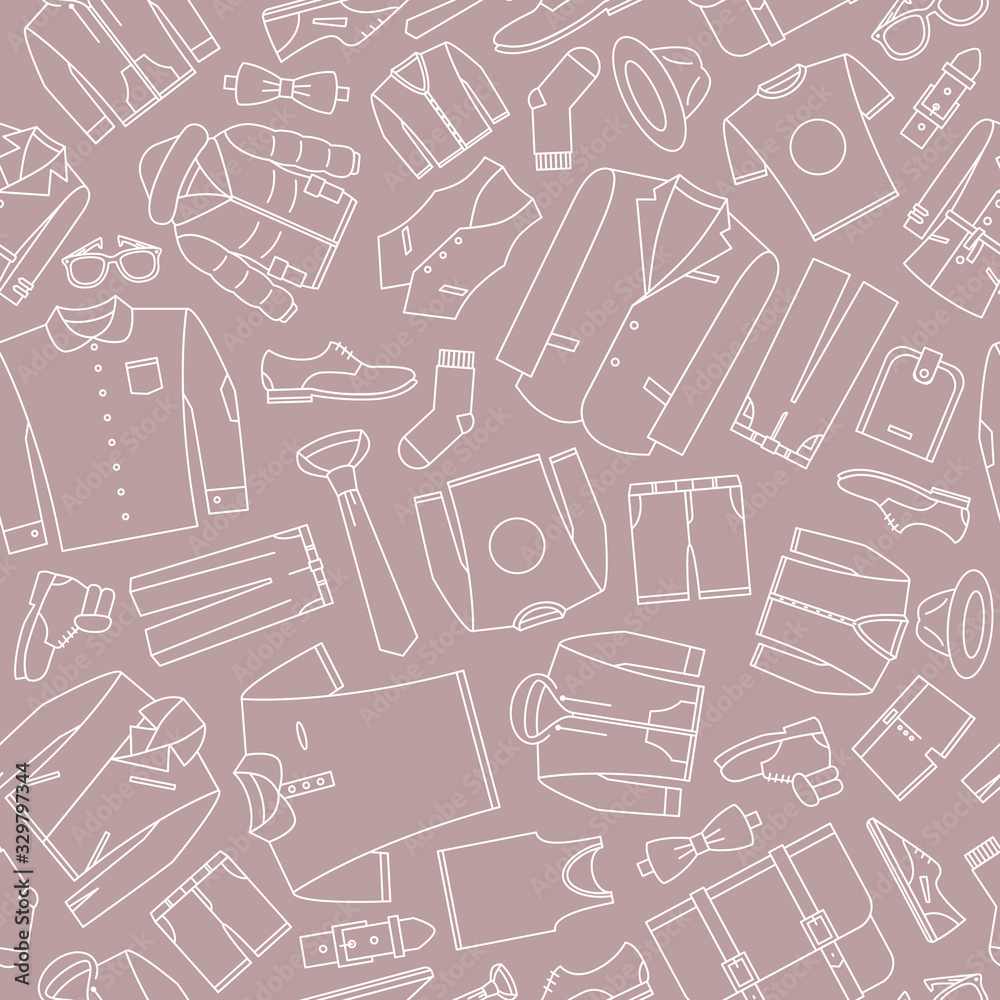 Fashion - Vector background (seamless pattern) of men's clothing for graphic design Fashion - Vector background (seamless pattern) of men's clothing for graphic design