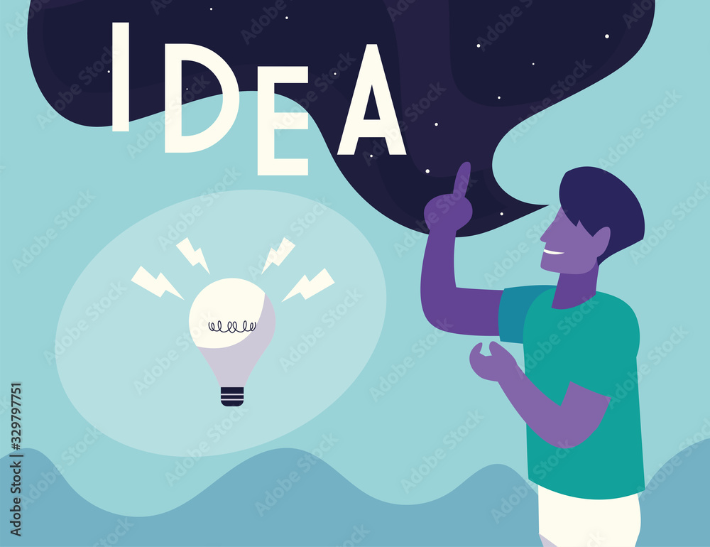 businessman with light bulb, people and ideas