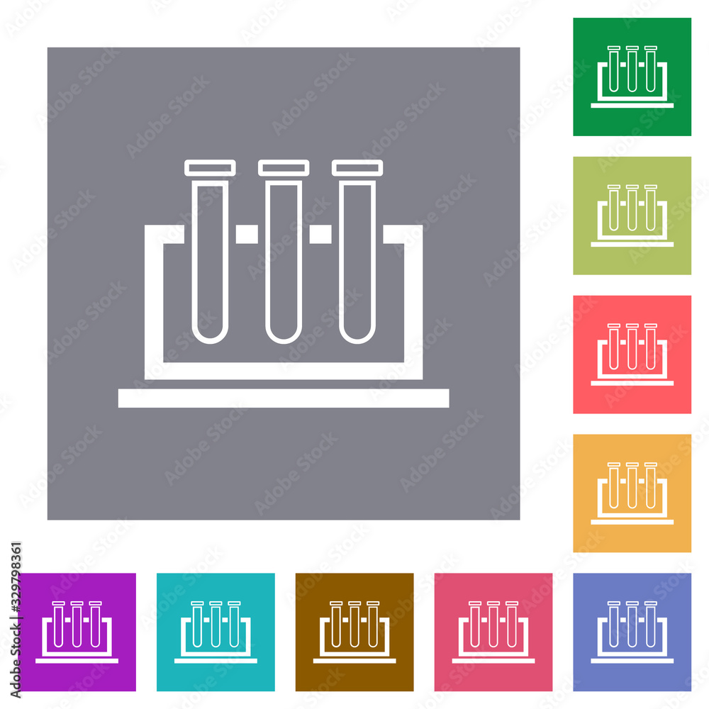 Chemistry square flat icons Chemistry square flat icons