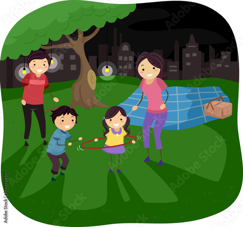 Stickman Family Night Picni...