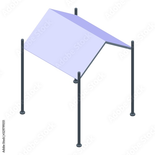 Summer gazebo icon. Isometric of summer gazebo vector icon for web design isolated on white background