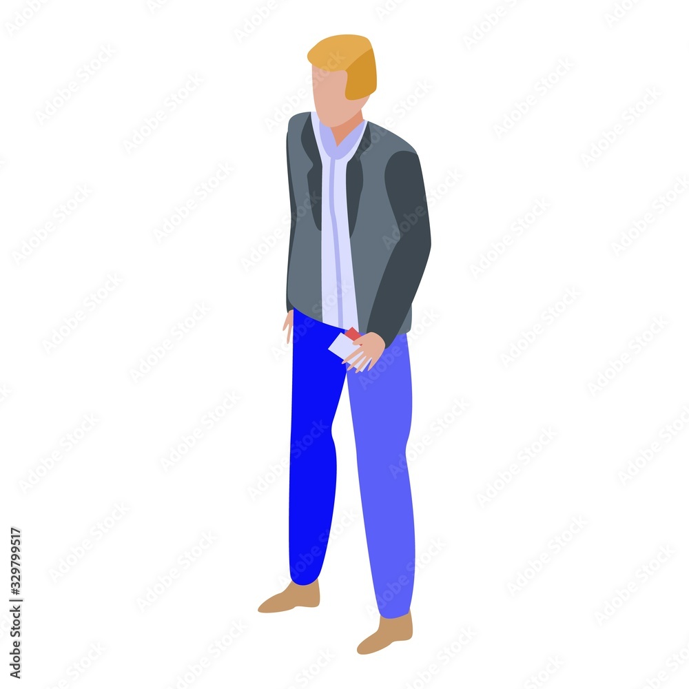 Man passport control icon. Isometric of man passport control vector icon for web design isolated on white background Man passport control icon. Isometric of man passport control vector icon for web design isolated on white background