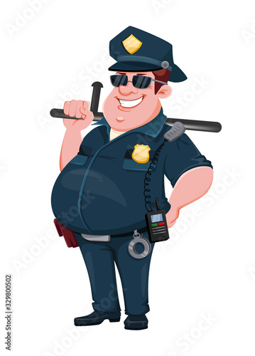 Police officer. Funny cartoon character