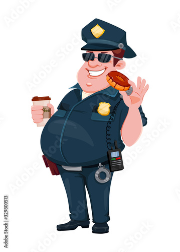 Police officer. Funny cartoon character