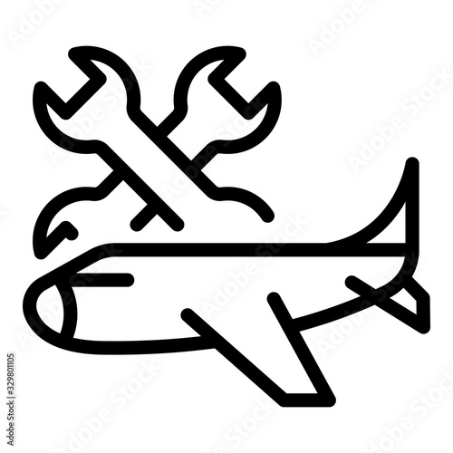 Airport aircraft repair icon. Outline airport aircraft repair vector icon for web design isolated on white background