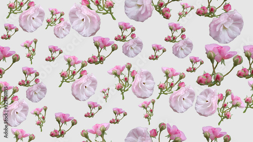 Cute Floral seamless pattern in the small flower. Rose flower. Motifs scattered random. Elegant template for fashion prints. Printing with very small pink flowers. White background.