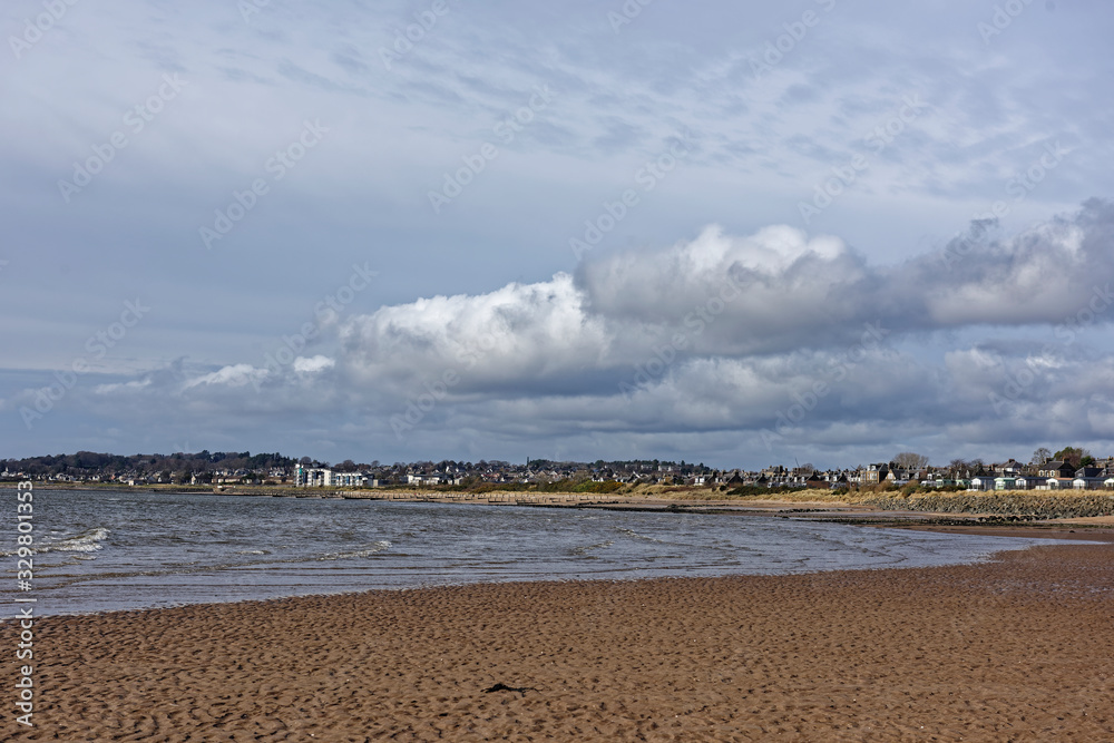 The Coastal Town of Monifieth set behind the long sandy beach that enters the Tay Estuary near Dundee.
