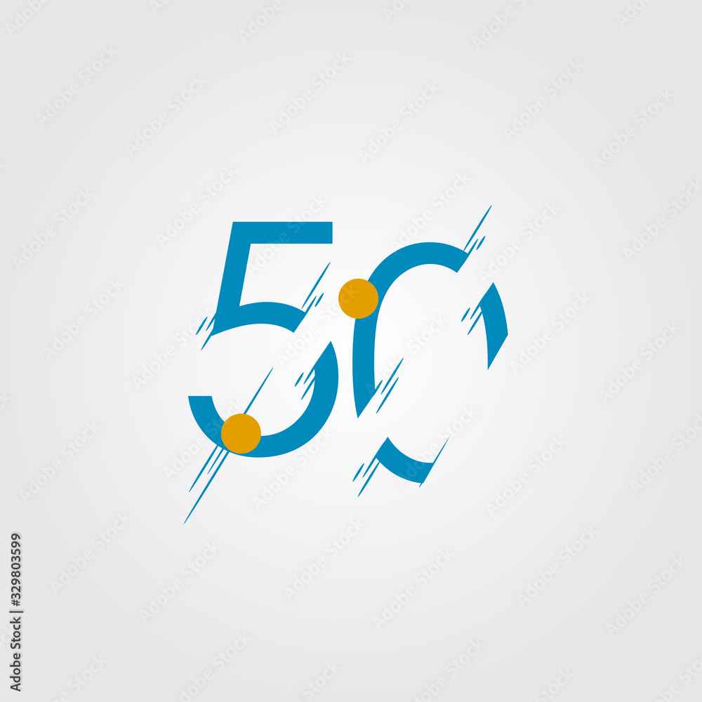 50 Years Anniversary Blue Number Vector For Banner Print. Celebrate The Moment 50 Years Anniversary Blue Number Vector For Banner Print. Celebrate The Moment