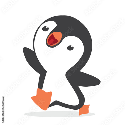 Happy Penguin Cartoon Vector  Illustration