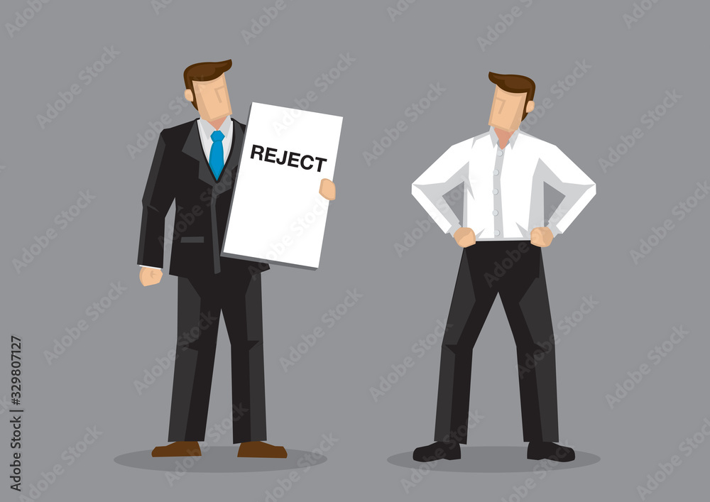 Businessmen Holding Rejection Letter Cartoon Vector Illustration Businessmen Holding Rejection Letter Cartoon Vector Illustration