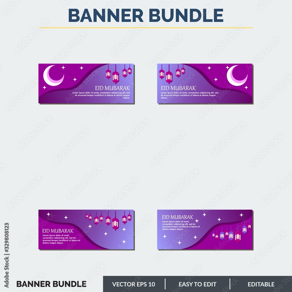 Naklejka premium Eid Mubarak is an Islamic holiday throughout the world. This islamic banner can be used for social media, advertising, campaign and others.