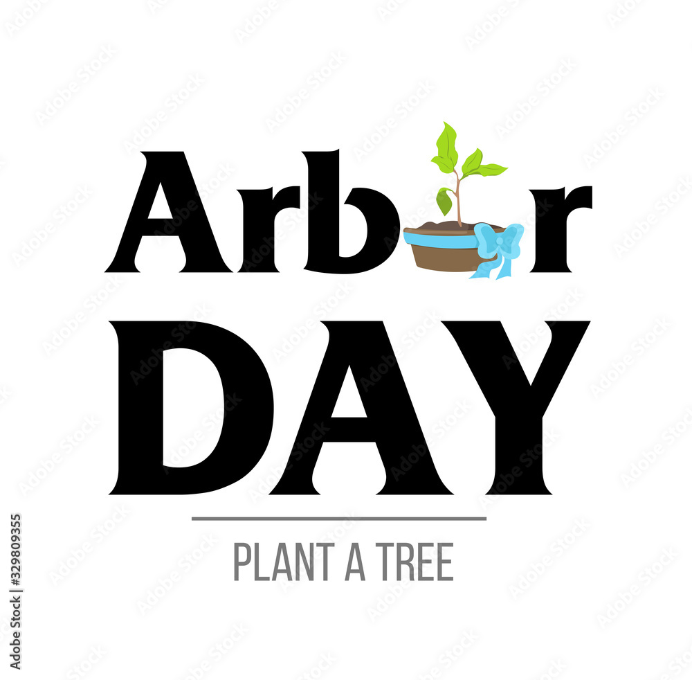 National Arbor Day. Vector Illustration with leaves. Earth Day