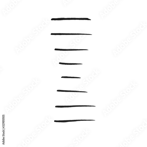 Felt tip pen strokes. Hand drawn strokes. Real felt-tip pen