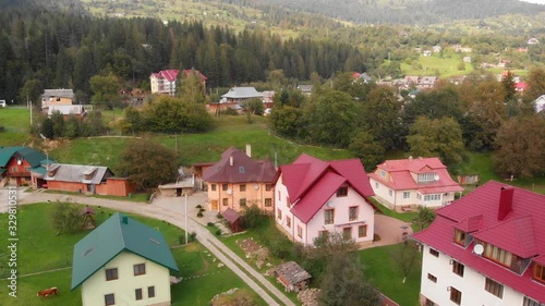Wallpaper Mural Aerial perspective. Modern houses. Carpathian Mountains, Ukraine Torontodigital.ca
