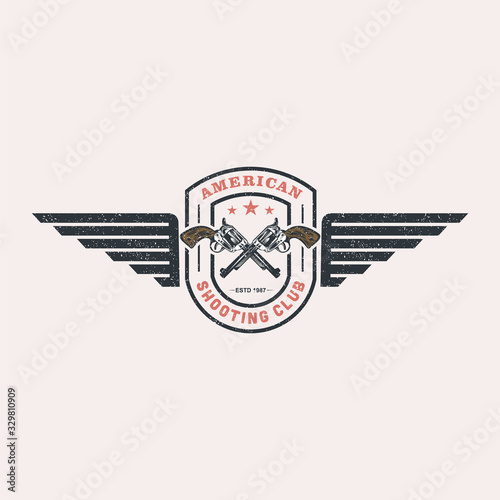 American Shooting Club badge logo design illustration