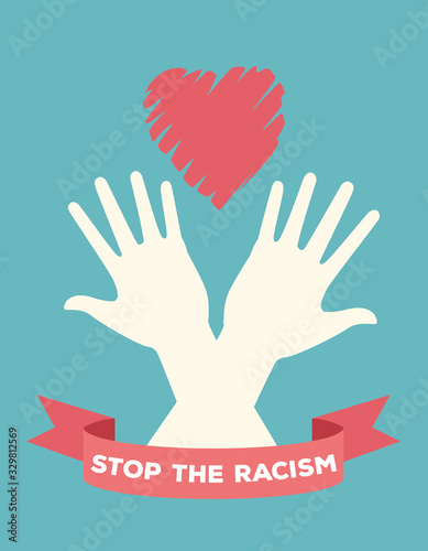 interracial hands with heart stop racism campaign