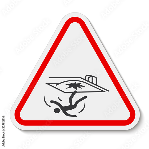 Fall Hazard Symbol Sign Isolate on White Background,Vector Illustration