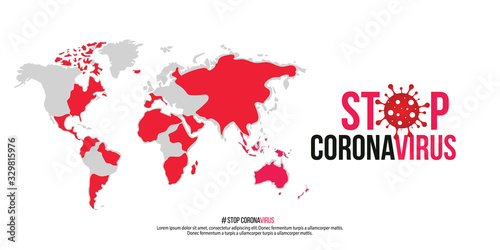 Vector illustration Coronavirus Icon with Red Prohibit Sign, 2019-nCoV Novel Coronavirus Bacteria. No Infection and Stop Coronavirus Concepts. Dangerous Coronavirus Cell in China, Wuhan.
