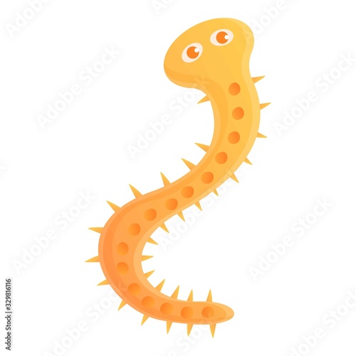 Human parasite worm icon. Cartoon of human parasite worm vector icon for web design isolated on white background