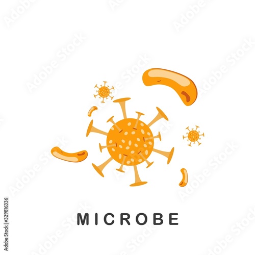Immune system vector icon logo. Health bacteria virus protection. Medical prevention human germ. Vector illustration