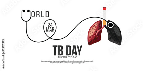 World Tuberculosis Day (TB day) banner white background