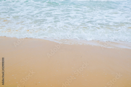 Sea wave beach on white sand copy space nature