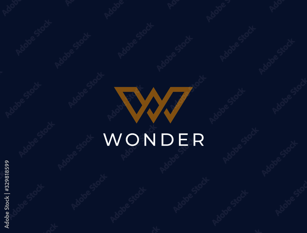 Letter W logo template. Unique modern creative elegant logotype. Vector icon.