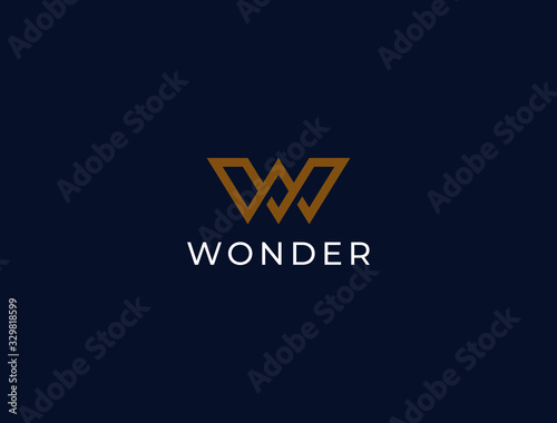 Letter W logo template. Unique modern creative elegant logotype. Vector icon.