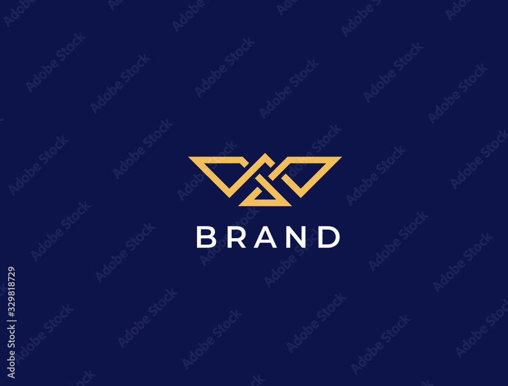 Flying Bird vector logo. Luxury bird, eagle, hawk, vector line logotype design. Universal premium falcon wing symbol logotype. Flying Bird vector logo. Luxury bird, eagle, hawk, vector line logotype design. Universal premium falcon wing symbol logotype.
