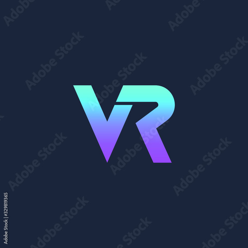 VR letter logo design. Simple, minimal and elegant VR logo design. Vector illustration template. Vector illustration.