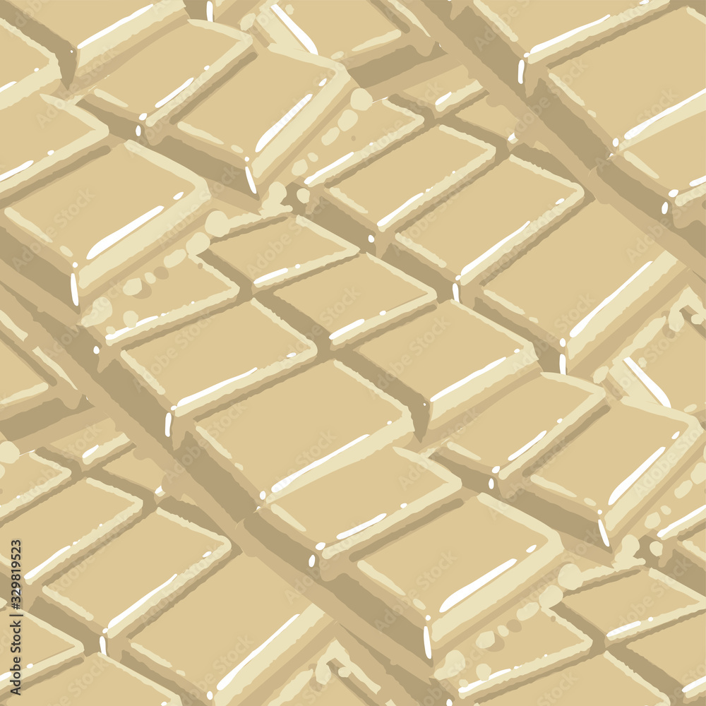 Bars of white chocolate. Vector repeated seamless pattern Bars of white chocolate. Vector repeated seamless pattern