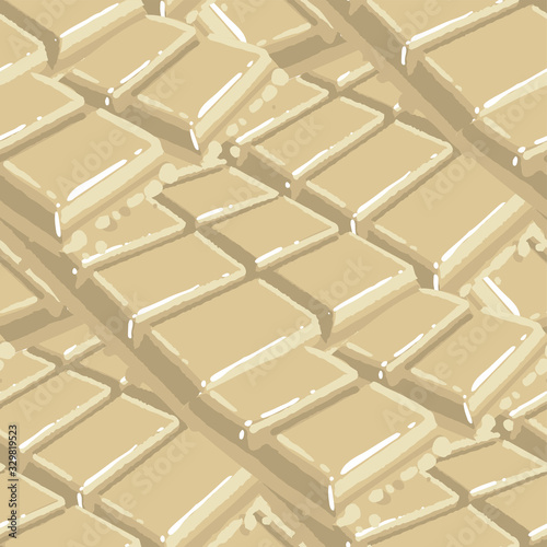 Bars of white chocolate. Vector repeated seamless pattern