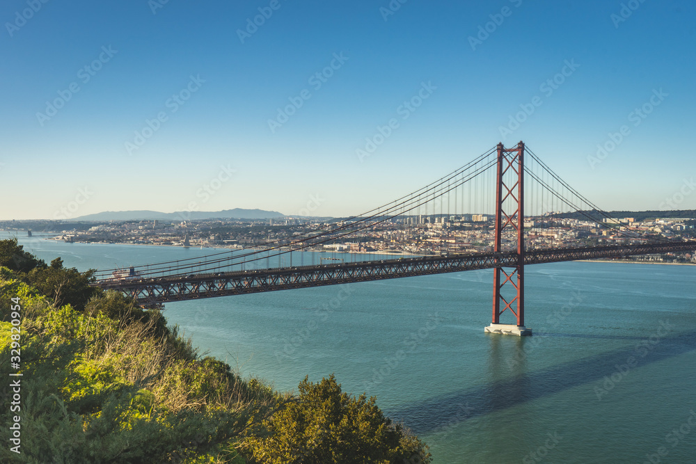 Nice view over Lisbon with the bridge. Armada Portugal. Nice view over Lisbon with the bridge. Armada Portugal.