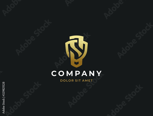 Abstract letter S shield logo design template. Monogram of two letters SO or OS.