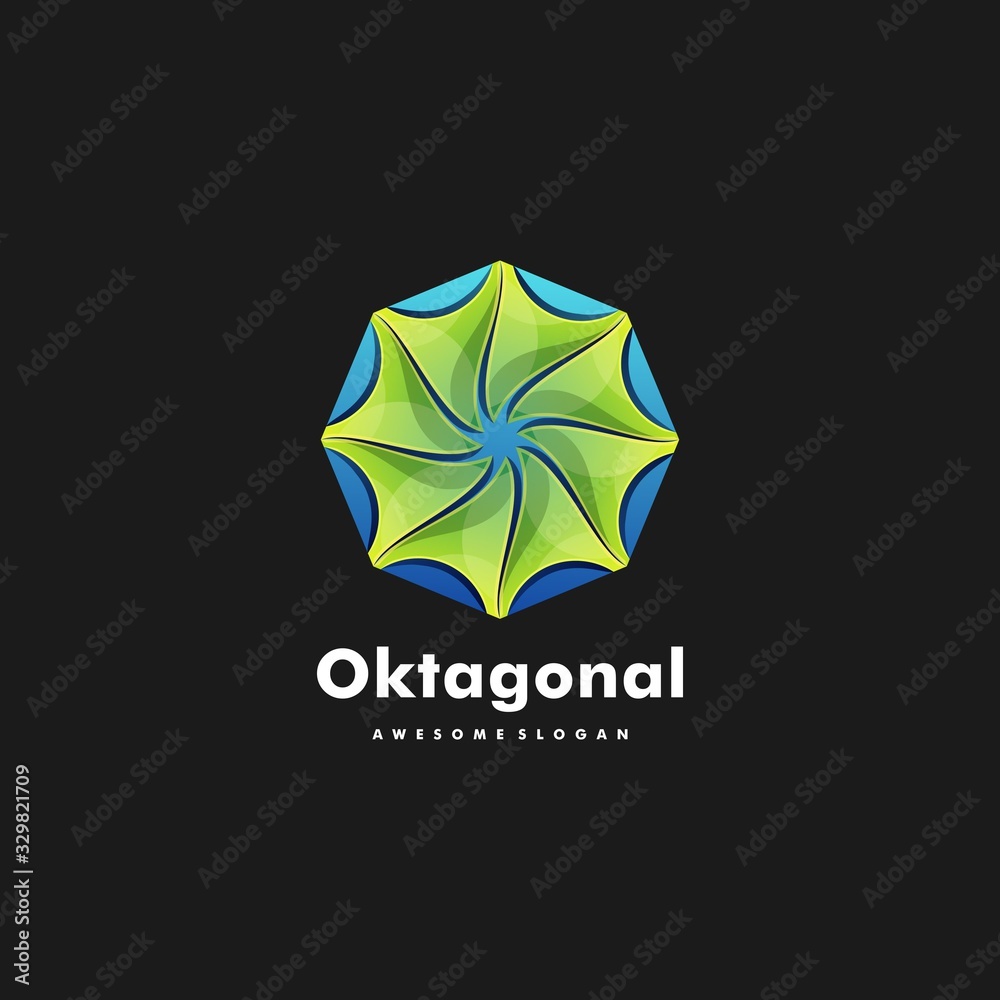 Obraz premium Vector Logo Illustration Pinwheel Gradient Colorful Style.