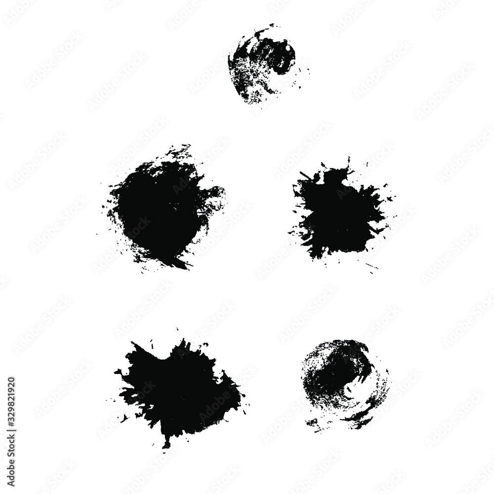 Vector brush spots. Hand drawn brush splash. Real paint strokes. Graphic resources Vector brush spots. Hand drawn brush splash. Real paint strokes. Graphic resources