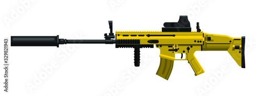 assault rifle in gold color