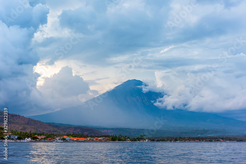 Beautiful balinese volcanic landscape view. Bali, Indonesia