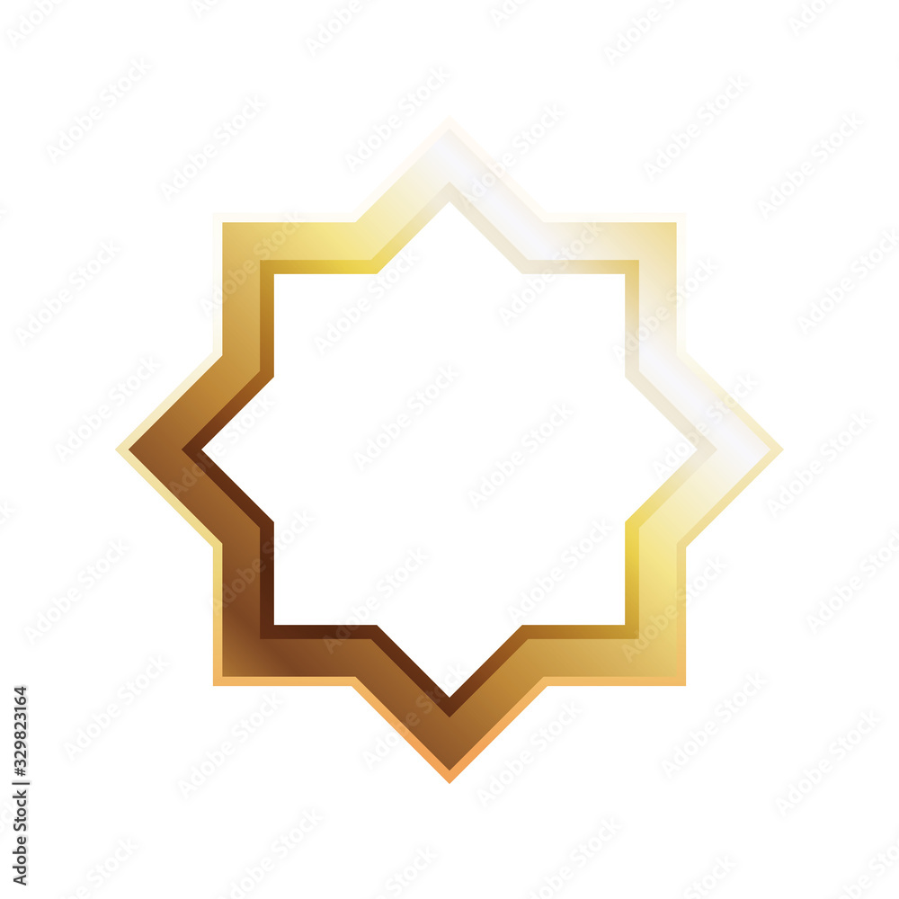 Eid mubarak golden star symbol