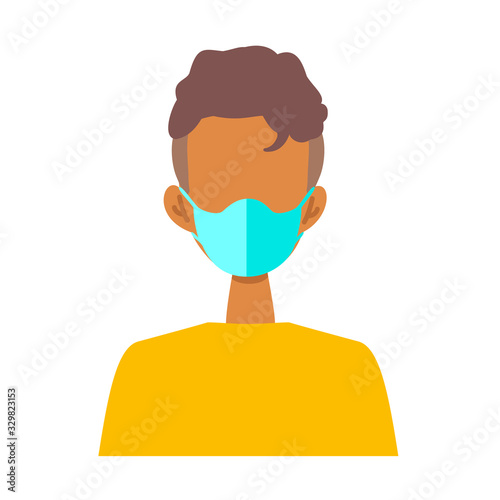 Vector flat illustration of people wearing a surgical mask