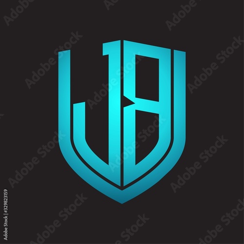 Free Download JB Logo monogram with emblem shield design isolated with blue colors on black background - GFXLoad
