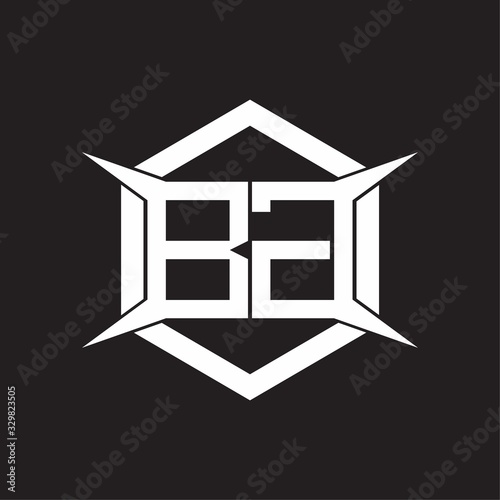 BG Logo monogram with hexagon and four taper shape design template