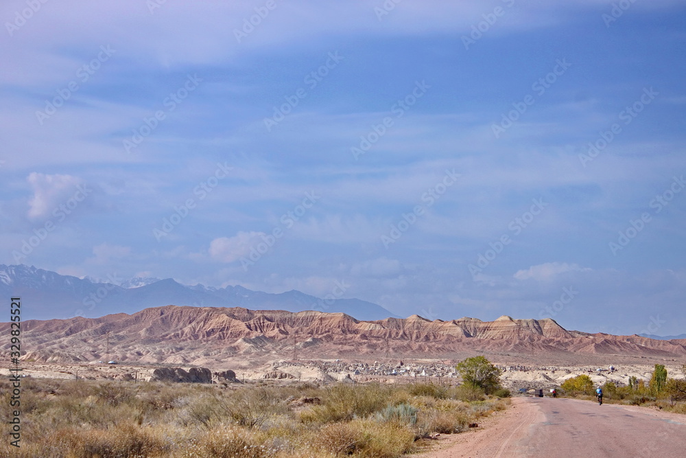 Fototapeta premium Lake Issyk kul in the tosor village area