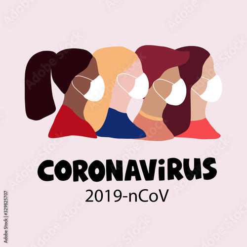 Epidemic disease concept. Hand drawn flat vector illustration China respiratory coronavirus.