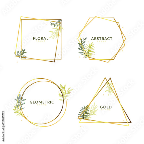 abstract frame design with flowers
