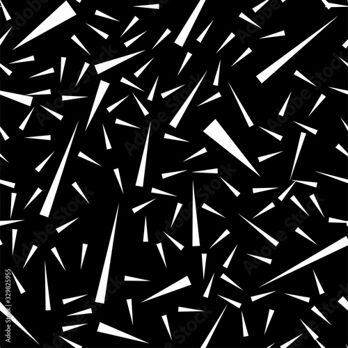 Seamless triangles, risks black-white, monochrome pattern. Abstract background, vector illustration. EPS10