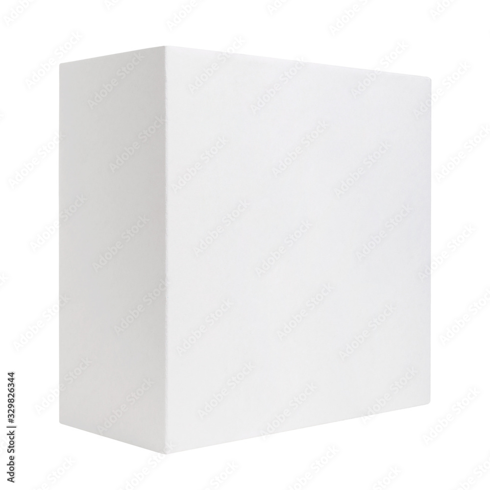 Blank white cardboard box isolated on white background. Square paper box isolated on white background. Blank white cardboard box isolated on white background. Square paper box isolated on white background.